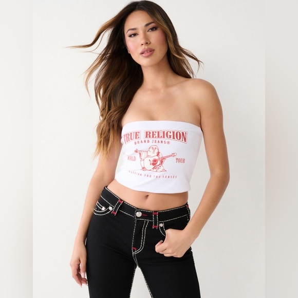 NWT - TRUE RELIGION Heritage Womens Tube Top in White - Size XL - Picture 1 of 5